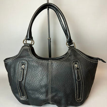 Load image into Gallery viewer, Strada Black Faux Leather Hobo Bag Shoulder Purse (11x17x5")
