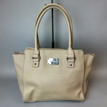 Load image into Gallery viewer, Nine West Tan Textured Faux Leather Shoulder Satchel Purse (10x15x5")

