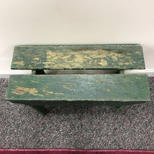 Load image into Gallery viewer, Primitive Green Wood Bench (19x27x12)
