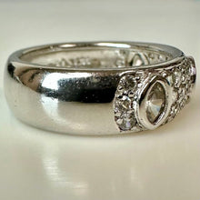 Load image into Gallery viewer, Sterling Pave Cubic Zirconia Band Ring sz 6.5
