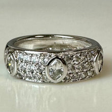 Load image into Gallery viewer, Sterling Pave Cubic Zirconia Band Ring sz 6.5
