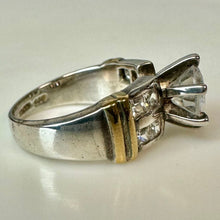 Load image into Gallery viewer, Sterling Cubic Zirconia Engagement Ring sz 7
