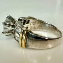 Load image into Gallery viewer, Sterling Cubic Zirconia Engagement Ring sz 7
