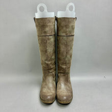Load image into Gallery viewer, Madden Girl Gray Faux Leather Studded Riding Boots sz 6.5
