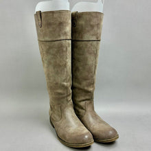 Load image into Gallery viewer, Madden Girl Gray Faux Leather Studded Riding Boots sz 6.5
