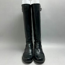 Load image into Gallery viewer, Mia Black Faux Leather Riding Boots sz 6.5
