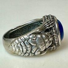 Load image into Gallery viewer, Museum of Fine Arts MFA Sterling Lapis Lazuli Egyptian Artifact Replica Ring sz 8 Rare
