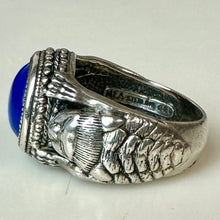 Load image into Gallery viewer, Museum of Fine Arts MFA Sterling Lapis Lazuli Egyptian Artifact Replica Ring sz 8 Rare
