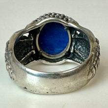 Load image into Gallery viewer, Museum of Fine Arts MFA Sterling Lapis Lazuli Egyptian Artifact Replica Ring sz 8 Rare
