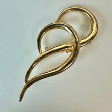 Load image into Gallery viewer, Vintage Piscitelli Goldtone Modernist Angel Wings Brooch Pin (2.5")
