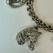 Load image into Gallery viewer, Vintage Silvertone Western Theme Charm Bracelet (7")
