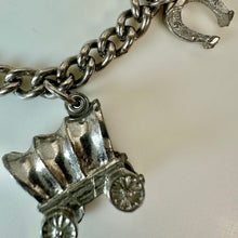 Load image into Gallery viewer, Vintage Silvertone Western Theme Charm Bracelet (7")
