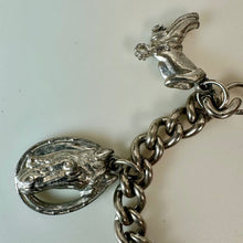 Load image into Gallery viewer, Vintage Silvertone Western Theme Charm Bracelet (7")
