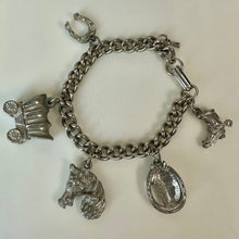 Load image into Gallery viewer, Vintage Silvertone Western Theme Charm Bracelet (7")

