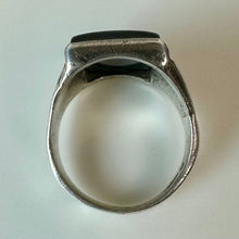 Load image into Gallery viewer, Vintage Sterling Carved Hematite Centurion Intaglio Ring sz 9
