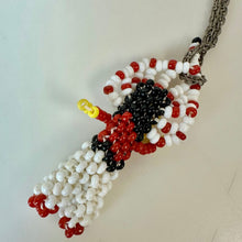 Load image into Gallery viewer, Vintage Native Beadwork Chief Figure Pendant on 24" Sterling Chain Necklace
