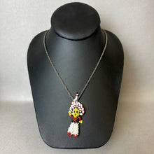 Load image into Gallery viewer, Vintage Native Beadwork Chief Figure Pendant on 24" Sterling Chain Necklace
