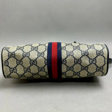 Load image into Gallery viewer, Vintage Gucci Ophidia 1980s Navy Monogram Canvas Crossbody Bag Purse (7x9x3")
