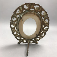Load image into Gallery viewer, Vintage Italian Ornate Oval Picture Frame Standing Easel (9")
