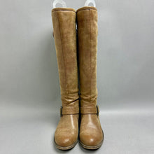 Load image into Gallery viewer, Madden Girl Brown Faux Leather Studded Riding Boots sz 6.5

