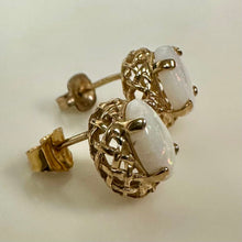 Load image into Gallery viewer, 14K Gold Opal Stud Earrings (1.7g)
