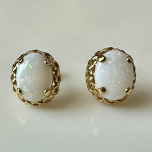 Load image into Gallery viewer, 14K Gold Opal Stud Earrings (1.7g)
