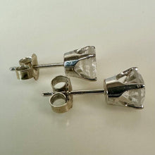 Load image into Gallery viewer, 14K White Gold Diamond Stud Earrings w/ 10K White Gold Backs (1.2g)
