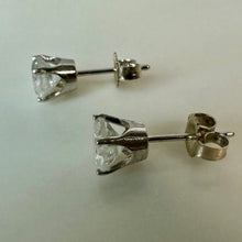 Load image into Gallery viewer, 14K White Gold Diamond Stud Earrings w/ 10K White Gold Backs (1.2g)
