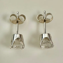 Load image into Gallery viewer, 14K White Gold Diamond Stud Earrings w/ 10K White Gold Backs (1.2g)
