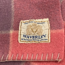 Load image into Gallery viewer, Vintage Waverley 100% Lambs Wool Pink Purple Plaid Blanket (76x58)(Twin)

