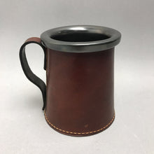Load image into Gallery viewer, Leather Wrapped Ceramic Tankard Mug (~4.5x4)
