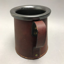 Load image into Gallery viewer, Leather Wrapped Ceramic Tankard Mug (~4.5x4)

