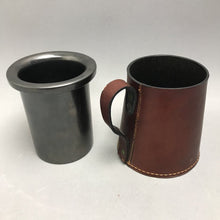Load image into Gallery viewer, Leather Wrapped Ceramic Tankard Mug (~4.5x4)
