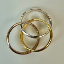 Load image into Gallery viewer, Sterling w/ Rose &amp; Yellow Gold Plate Trinity Ring sz 6
