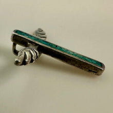 Load image into Gallery viewer, Vintage Sterling Turquoise Chip Inlay Winged Cross Pendant Charm (0.75")
