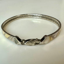 Load image into Gallery viewer, Vintage Italian Sterling w/ Gold Plate Accent Chevron Omega Link Bracelet (7.5")
