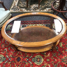 Load image into Gallery viewer, Oak / Glass Top Coffee Table (17x43x28)
