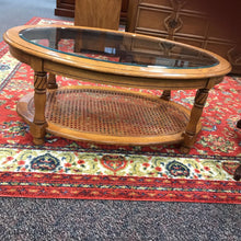 Load image into Gallery viewer, Oak / Glass Top Coffee Table (17x43x28)

