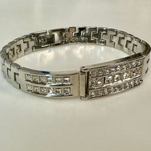 Load image into Gallery viewer, Stainless Steel Swarovski Crystal Deco Watch Band Bracelet (8")
