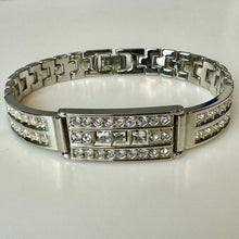 Load image into Gallery viewer, Stainless Steel Swarovski Crystal Deco Watch Band Bracelet (8")
