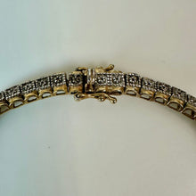 Load image into Gallery viewer, Sterling Gold Plated Diamond Tennis Bracelet (8.5")

