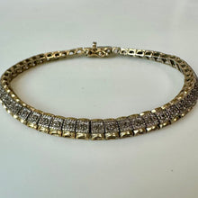 Load image into Gallery viewer, Sterling Gold Plated Diamond Tennis Bracelet (8.5")
