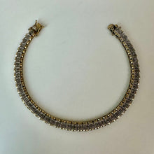 Load image into Gallery viewer, Sterling Gold Plated Diamond Tennis Bracelet (8.5")
