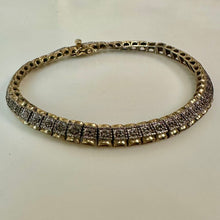Load image into Gallery viewer, Sterling Gold Plated Diamond Tennis Bracelet (8.5")
