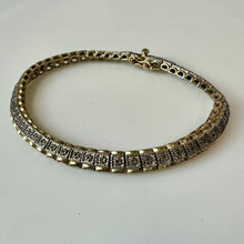 Load image into Gallery viewer, Sterling Gold Plated Diamond Tennis Bracelet (8.5")

