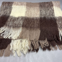 Load image into Gallery viewer, Loch Lomond St. Abans Mohair Wool Plaid Brown Throw Blanket (66x48)

