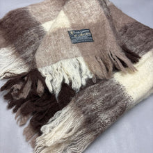 Load image into Gallery viewer, Loch Lomond St. Abans Mohair Wool Plaid Brown Throw Blanket (66x48)
