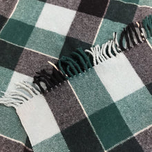 Load image into Gallery viewer, Vintage Onkaparinga Blanket Green Check Plaid 100%Wool Fringes Australia (60x58)
