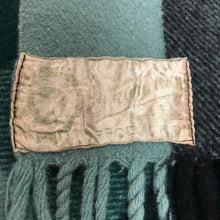Load image into Gallery viewer, Vintage Onkaparinga Blanket Green Check Plaid 100%Wool Fringes Australia (60x58)
