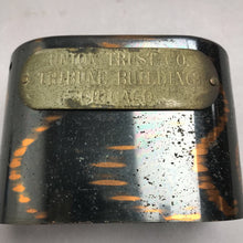 Load image into Gallery viewer, Antique C.O. Burns Co Metal Advertising Coin Bank; Union Trust Co, Tribune Building, Chicago IL (~3x4x2.25) (No Key)

